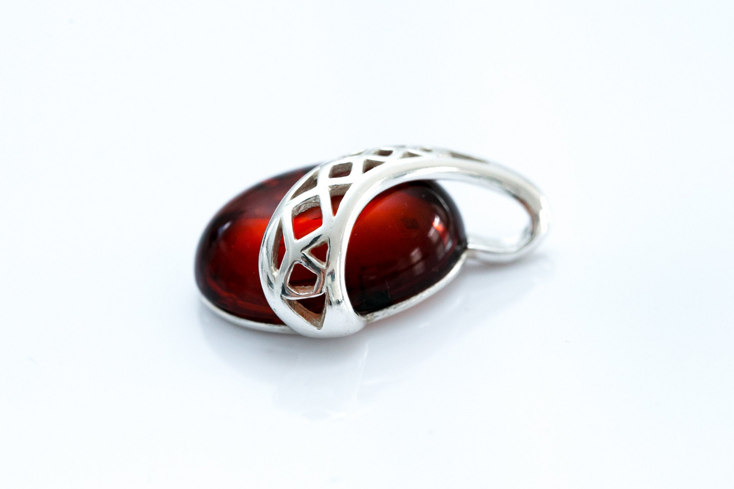 Cherry Red Celtic Amber Pendant - foxberryparkproducts