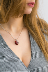 Cherry Red Celtic Amber Pendant - foxberryparkproducts