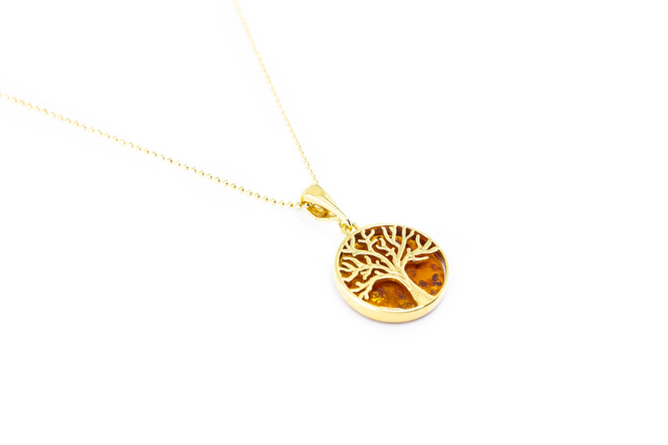 Large Gold Plated Tree of Life Pendant - foxberryparkproducts