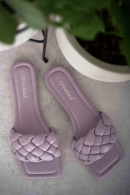 Purple Woven Flat Sandals - foxberryparkproducts