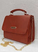 Load image into Gallery viewer, Women&#39;s Regular Size Solid Brown Artificial Leather Handheld Bag - foxberryparkproducts
