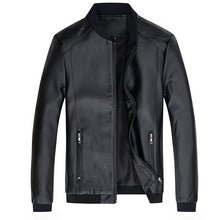 Load image into Gallery viewer, Men&#39;s Stand-Up Collar Leather Jacket
