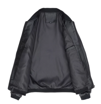 Men's Stand-Up Collar Leather Jacket