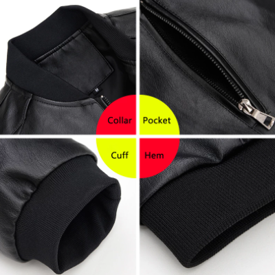 Men's Stand-Up Collar Leather Jacket