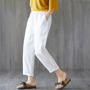 Spring And Autumn New Cropped Trousers Women Casual Pants