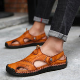 Genuine Leather Roman Summer Sandals For Men - foxberryparkproducts