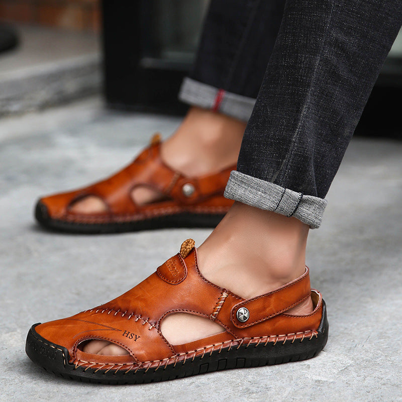 Genuine Leather Roman Summer Sandals For Men - foxberryparkproducts