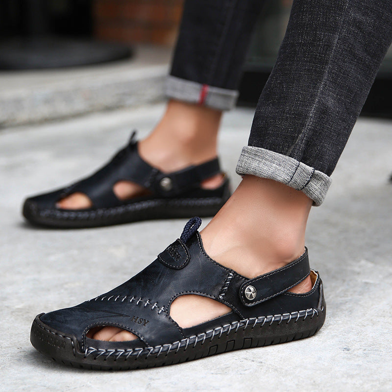 Genuine Leather Roman Summer Sandals For Men - foxberryparkproducts