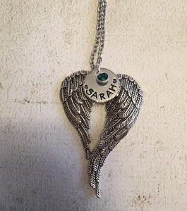 Necklace  Angel Wings  Remembrance Jewelry       ID A112 - 1117 - foxberryparkproducts