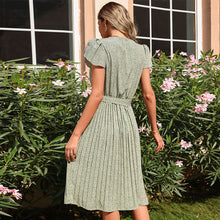 Load image into Gallery viewer, Quality High-End Mid-Waist Solid Color Cotton Green Mid-Length Skirt - foxberryparkproducts
