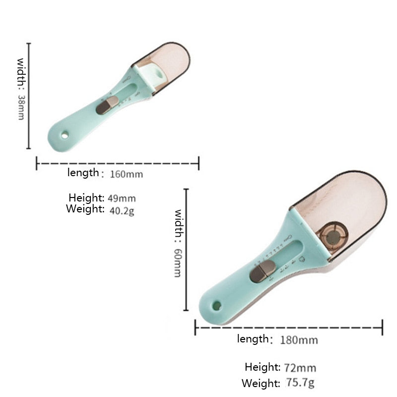 LMETJMA 2 Pcs Adjustable Measuring Spoons with Magnetic Snaps Multifunctional Markings Magnetic Scoop Teaspoons KC0602 - foxberryparkproducts