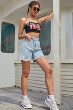 Load image into Gallery viewer, Buttoned Raw Hem Denim Shorts
