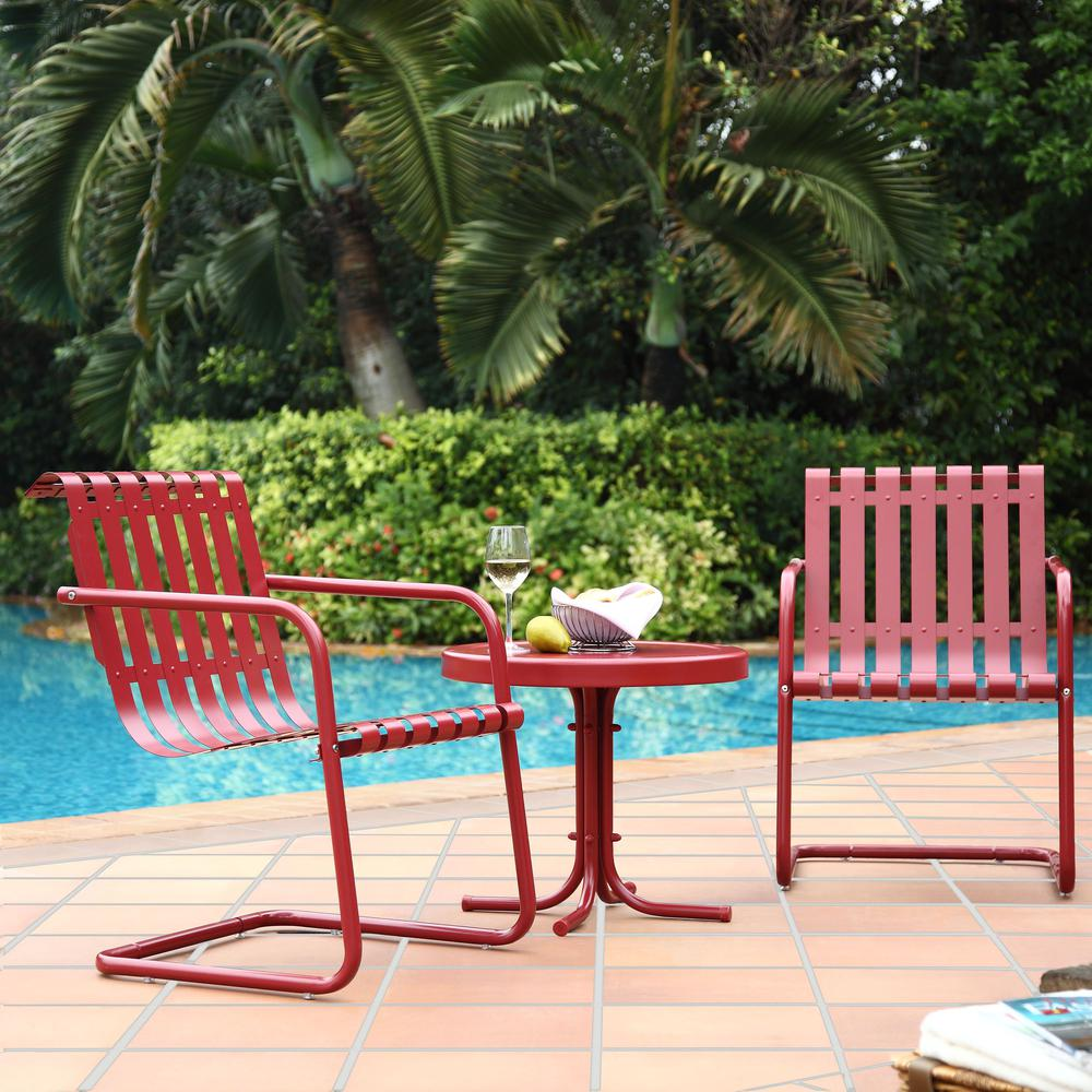 Gracie 3Pc Outdoor Chat Set Red - foxberryparkproducts
