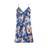 New simulation silk pajamas Ladies summer sexy strap nightdress - foxberryparkproducts