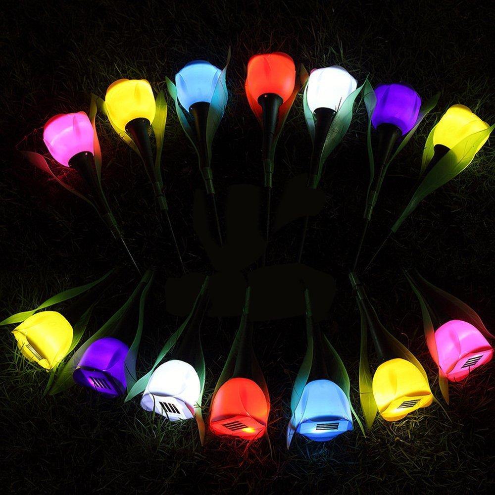 7Colors Solar lawn lamp LED Outdoor Garden Tulip - foxberryparkproducts
