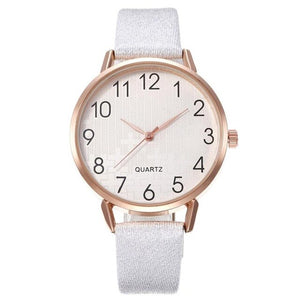 Simple Number Dial Ladies Watches Leather Strap Quartz - foxberryparkproducts