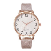 Simple Number Dial Ladies Watches Leather Strap Quartz - foxberryparkproducts