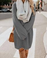Plush Pullover Long Sweater - foxberryparkproducts