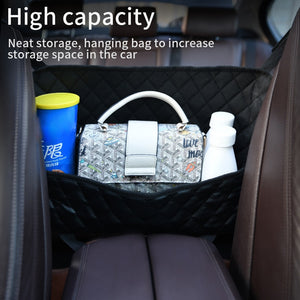 Car Handbag Holder Luxury Leather Seat Back Organizer Mesh Large Capacity Bag Automotive Goods Storage Pocket Seat Crevice Net - foxberryparkproducts