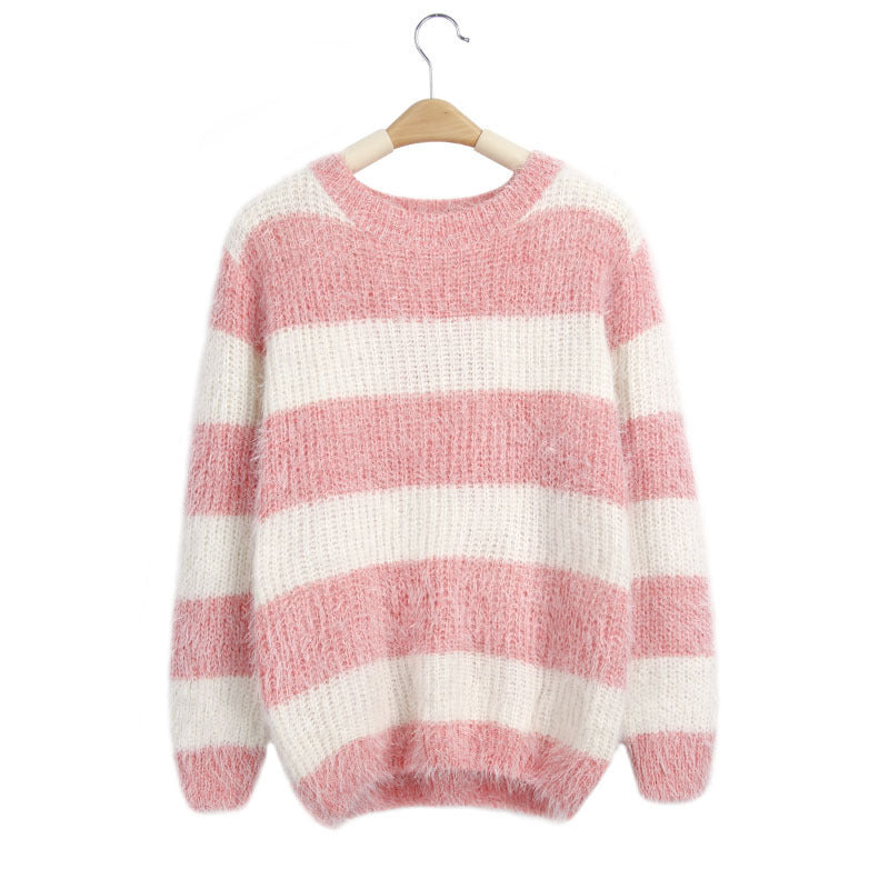 New Women's Sweater Sweater Loose Round Neck Pullover Bottoming Sweater - foxberryparkproducts