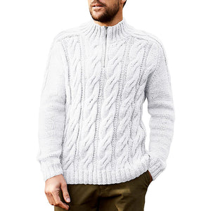 Sweater Men's Solid Color Half High Neck Long Sleeve Sweater