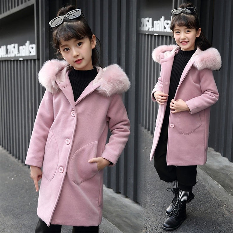 Girls Long Sleeve Hooded Windbreaker spring autumn Winter - foxberryparkproducts