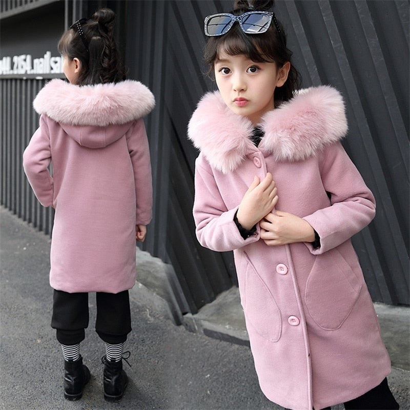 Girls Long Sleeve Hooded Windbreaker spring autumn Winter - foxberryparkproducts