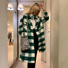 Load image into Gallery viewer, Fall Winter Women Oversized Checked Jackets Coat - foxberryparkproducts

