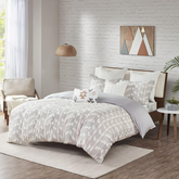 Cotton Jacquard Duvet Cover Set Gray/Blush 094 - foxberryparkproducts