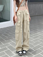 Load image into Gallery viewer, New Vintage Multi Pocket Vintage Overalls Women Drag Cool Street Loose Straight Pants Trend
