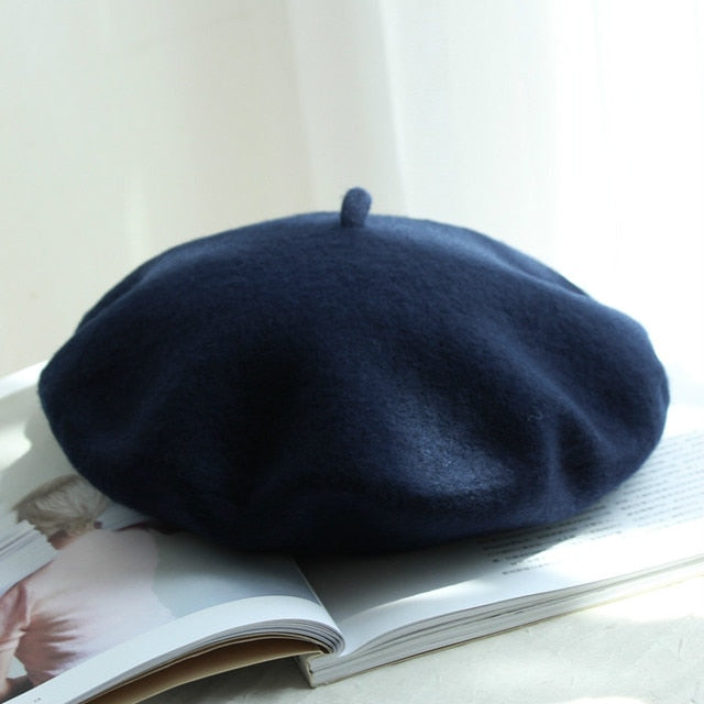 Autumn Winter Hat 100%  Wool Thick  Berets French Artist Beret - foxberryparkproducts