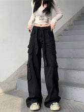 Load image into Gallery viewer, New Vintage Multi Pocket Vintage Overalls Women Drag Cool Street Loose Straight Pants Trend
