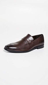 Hugo Boss Mens Highline Leather Square Toe Penny Loafer, Dark Brown, Size 11.0 - foxberryparkproducts