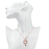 Crystal Double Heart Necklace in 18K Rose Gold Plated - foxberryparkproducts