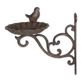 Wall-Mounted Cast Iron Scrolled Bracket with Bird Feeder - foxberryparkproducts