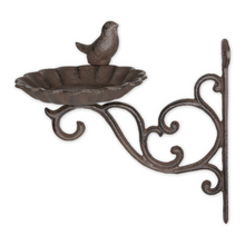 Load image into Gallery viewer, Wall-Mounted Cast Iron Scrolled Bracket with Bird Feeder - foxberryparkproducts
