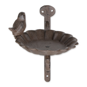 Wall-Mounted Cast Iron Scrolled Bracket with Bird Feeder - foxberryparkproducts