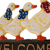 Cast Iron Welcome Garden Stake with Ducks - foxberryparkproducts