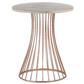 Rose Gold Accent Table with Whitewash Top - foxberryparkproducts