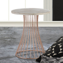 Load image into Gallery viewer, Rose Gold Accent Table with Whitewash Top - foxberryparkproducts
