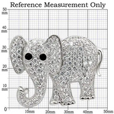 1W125 - Imitation Rhodium Brass Brooches with AAA Grade CZ  in Black Diamond - foxberryparkproducts