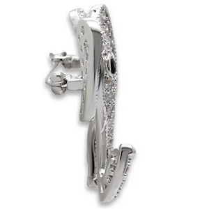 1W125 - Imitation Rhodium Brass Brooches with AAA Grade CZ  in Black Diamond - foxberryparkproducts