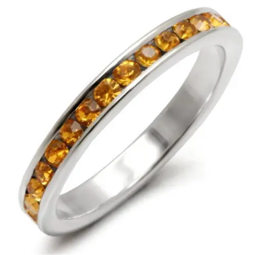 35147 - High-Polished 925 Sterling Silver Ring with Top Grade Crystal  in Topaz - foxberryparkproducts