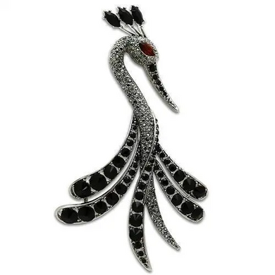 LO2393 - Imitation Rhodium White Metal Brooches with Top Grade Crystal  in Multi Color - foxberryparkproducts