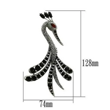 Load image into Gallery viewer, LO2393 - Imitation Rhodium White Metal Brooches with Top Grade Crystal  in Multi Color - foxberryparkproducts

