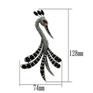 LO2393 - Imitation Rhodium White Metal Brooches with Top Grade Crystal  in Multi Color - foxberryparkproducts