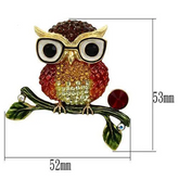 LO2408 - Gold White Metal Brooches with Top Grade Crystal  in Multi Color - foxberryparkproducts