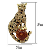LO2399 - Gold White Metal Brooches with AAA Grade CZ  in Champagne - foxberryparkproducts