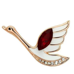 LO2762 - Flash Rose Gold White Metal Brooches with Top Grade Crystal  in Siam - foxberryparkproducts