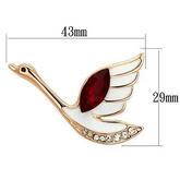 LO2762 - Flash Rose Gold White Metal Brooches with Top Grade Crystal  in Siam - foxberryparkproducts
